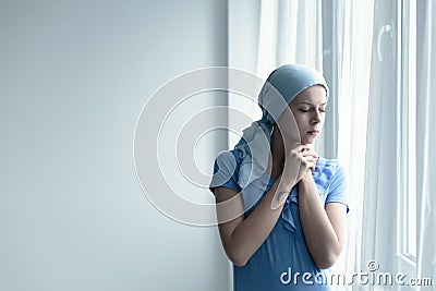 Cancer survivor deep in thought Stock Photo