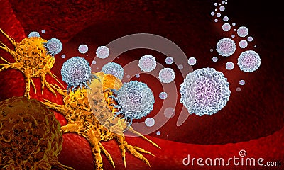 Cancer Vaccine Therapy Cartoon Illustration