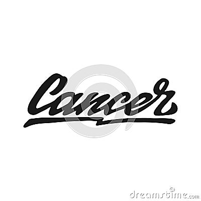 Cancer zodiac hand lettering Vector Illustration