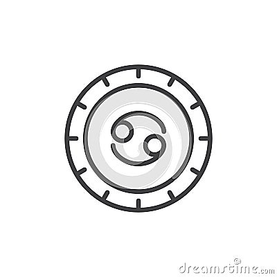 Cancer zodiac outline icon Vector Illustration