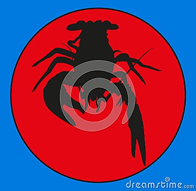 cancers of the emblem . Marine crustaceans , crawfish silhouette, crayfish icon, lobster sign, crawfish . group of arthropods . sy Cartoon Illustration