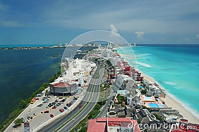 Cancun aerial view Stock Photo