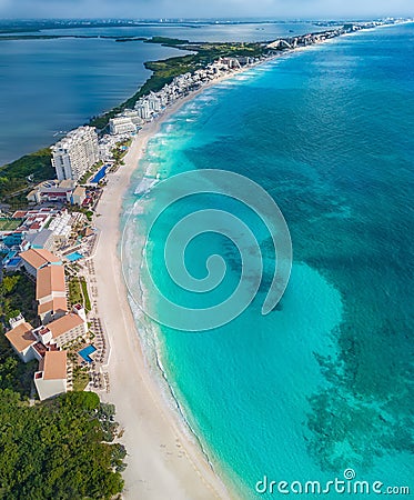 Cancun beach during the day Stock Photo