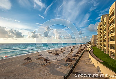 Cancun beach panorama, Mexico Stock Photo