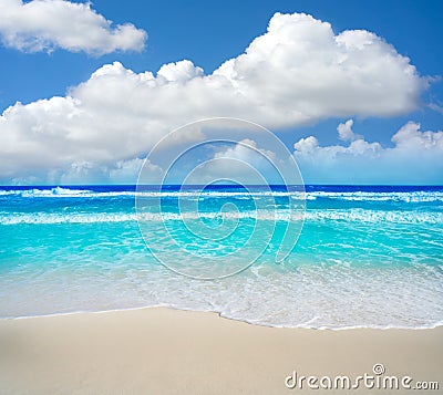 Cancun Delfines Beach at Hotel Zone Mexico Stock Photo
