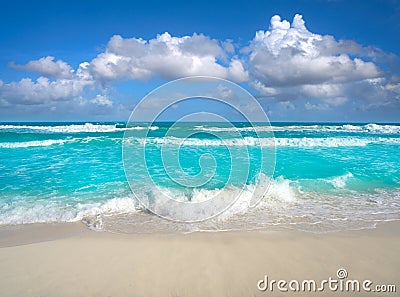 Cancun Delfines Beach at Hotel Zone Mexico Stock Photo