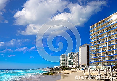 Cancun Forum beach Playa Gaviota Azul Stock Photo