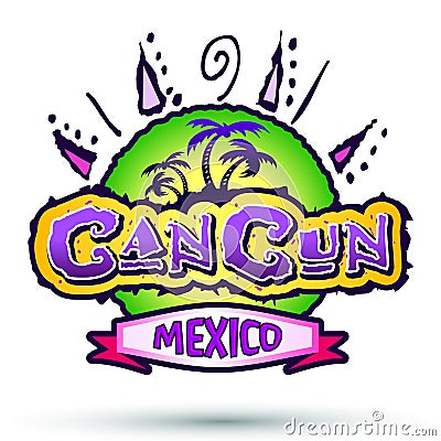 Cancun Mexico - badge - emblem Vector Illustration