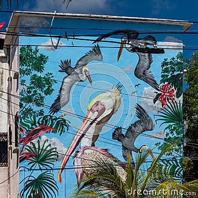 Cancun, Mexico; 09 14 2018. Urban art Editorial Stock Photo