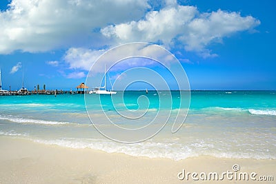 Cancun Playa Tortugas beach in Mexico Stock Photo