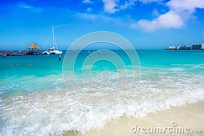 Cancun Playa Tortugas beach in Mexico Stock Photo