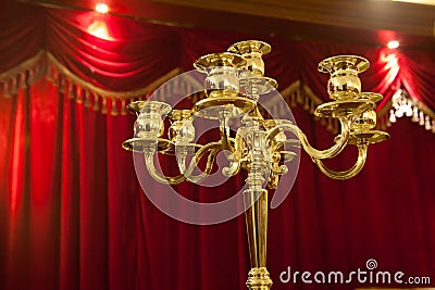 Candelabra with red background Stock Photo
