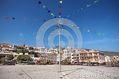 Candelaria major square, famous touristic town in Tenerife, Canary islands, Spain. Editorial Stock Photo