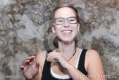 Candid photograph of a young woman Stock Photo