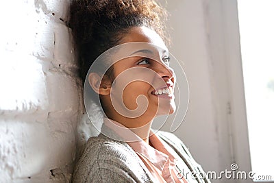 Candid portrait of a smiling young woman Stock Photo