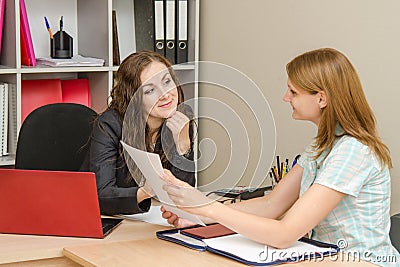 A candidate for the position, and specialist personnel to conduct interviews Stock Photo