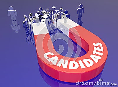 Candidates Attract Job Applicants Magnet People Word Stock Photo