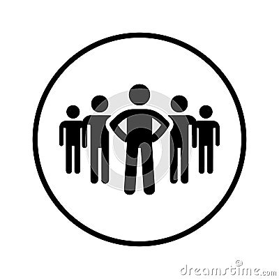 Candidates, group, team icon. Black vector graphics Stock Photo