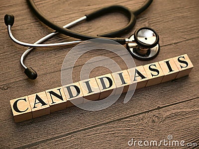 Candidiasis, text words typography written with wooden letter, health and medical Stock Photo