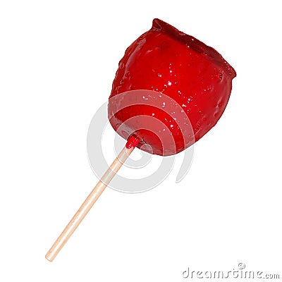 Candied apple on white Stock Photo