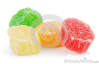 Candied dried fruits on white Stock Photo
