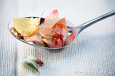 Candied rose petals Stock Photo