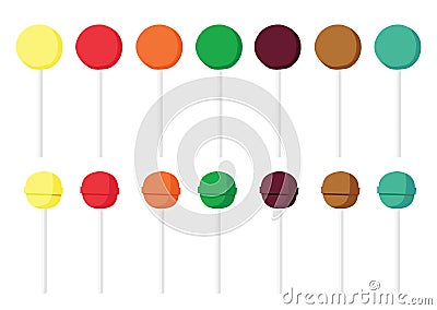 Candies lollipop heart and isolated design Cartoon Illustration