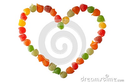Candies in love shape Stock Photo