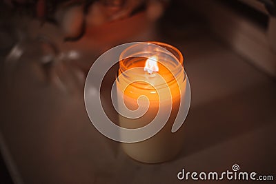 candl fire dark light Stock Photo