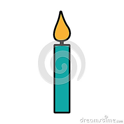 Candle birthday isolated icon Vector Illustration