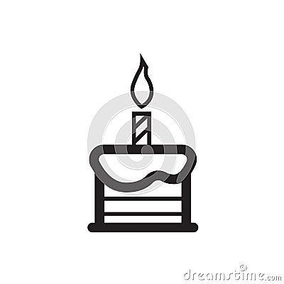 Candle on the cake Vector Illustration