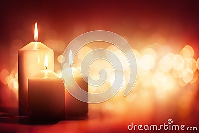 Candle and candlelight background Stock Photo