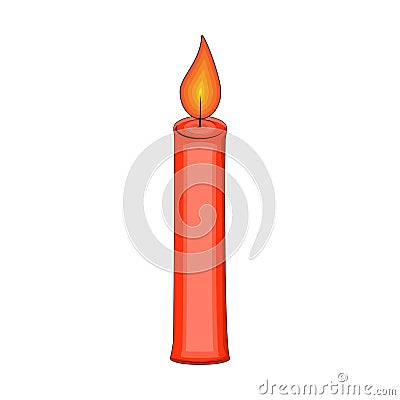 Candle cartoon for christmas design isolated on white background Vector Illustration