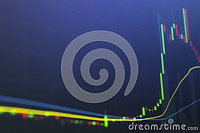 Candle chart for capital gain in financial business Stock Photo