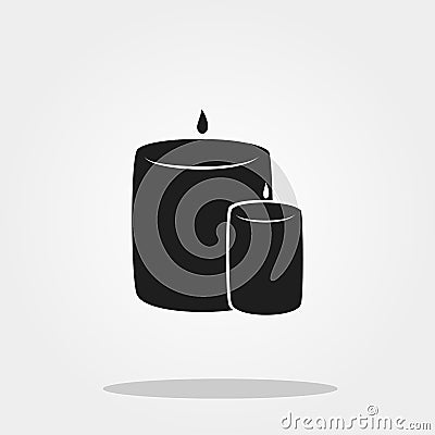 Candle cute icon in trendy flat style isolated on color background Stock Photo