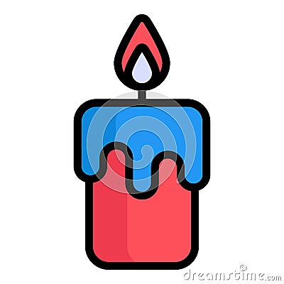candle, flam, light color line Vector Illustration