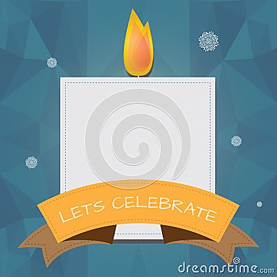 candle frame. Vector illustration decorative background design Cartoon Illustration