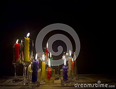 Candle in a glass Stock Photo