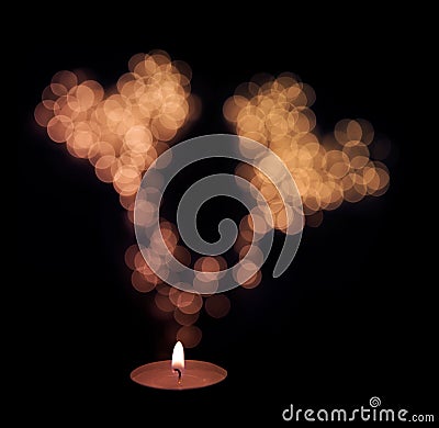 Candle Hearts Stock Photo