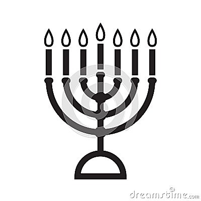 candle holder for seven candles & x28;the menorah icon Vector Illustration