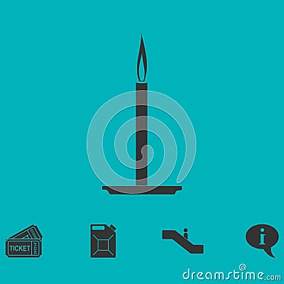 Candle icon flat Vector Illustration
