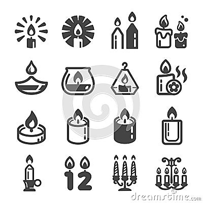 Candle icon set Vector Illustration