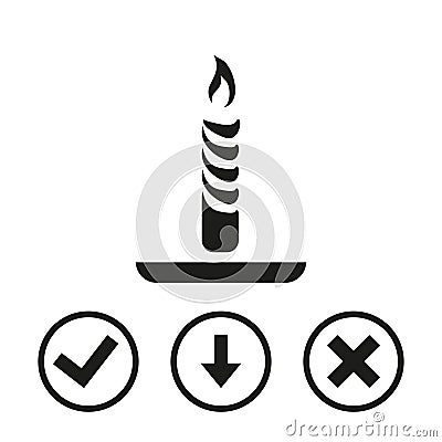 Candle icon stock vector illustration flat design Vector Illustration