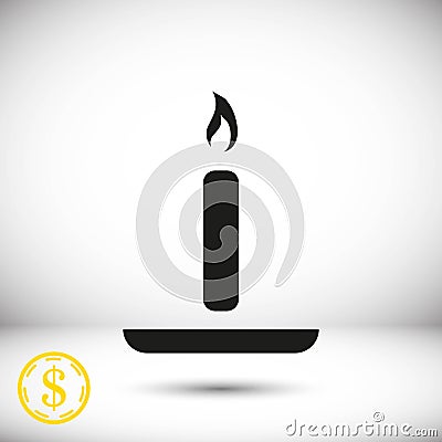 Candle icon stock vector illustration flat design Vector Illustration