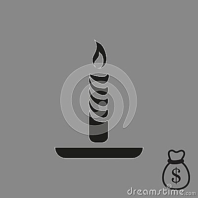 Candle icon stock vector illustration flat design Vector Illustration