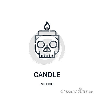 candle icon vector from mexico collection. Thin line candle outline icon vector illustration Vector Illustration
