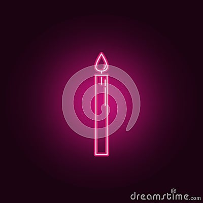 candle light burn neon icon. Elements of Religion set. Simple icon for websites, web design, mobile app, info graphics Stock Photo