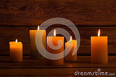 Candle light composition for different rituals. Stock Photo