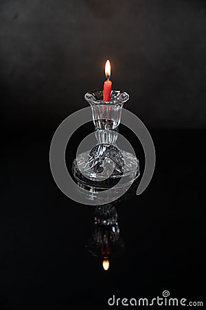 Candle light in the dark Stock Photo