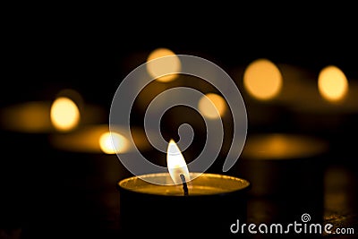 Candle light in Dark Stock Photo